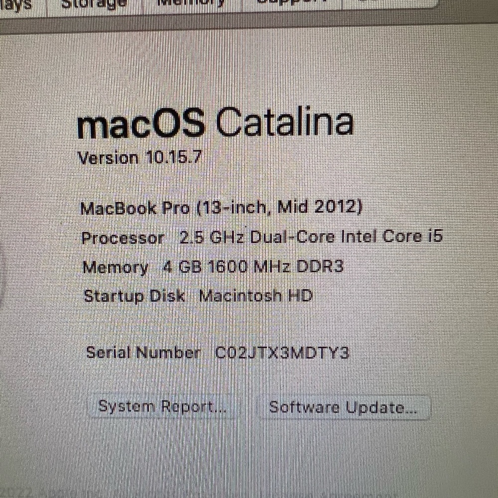 MacBook Pro Early 2012 Model